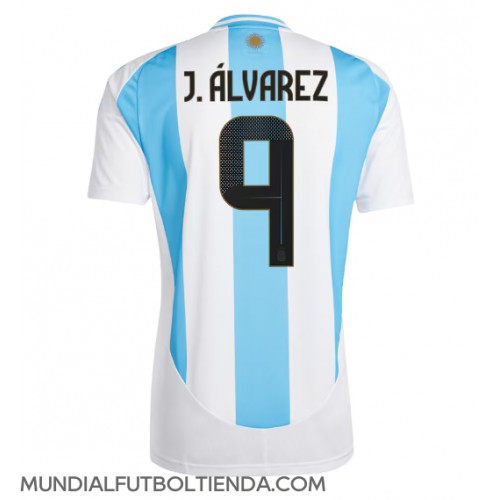 Camiseta Argentina Julian Alvarez #9 Primera Equipación Replica Copa America 2024 mangas cortas